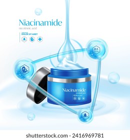 Niacinamide, Niacin, Nicotinnic acid serum Skin Care Cosmetic,  