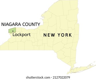 Bezirk Niagara und Stadt Lockport auf der New York State Map