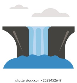 Niagara fall .cloud.art and illustrator.water.vector design