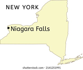 Niagara Falls City Location On New York State Map