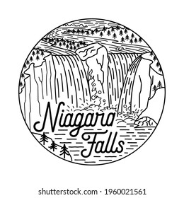 Niagara Falls Design Template. Vector And Illustration.