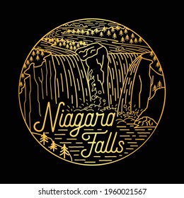 Niagara Falls Design Template. Vector And Illustration.