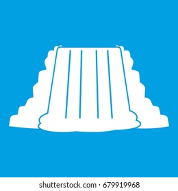 Niagara Falls icon white isolated on blue background vector illustration
