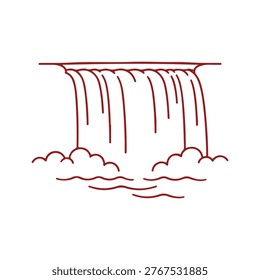 Niagara Falls landmark line icon