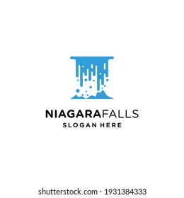 Niagara falls logo, waterfall modern symbol, very elegant for a company. 