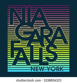 Niagara Falls New York Typography Design for tee shirt and apparel Vector graphic