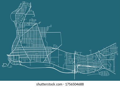 Niagara Falls, New York, United States urban map, road transport network, in Downtown and Vororte, town Footprint, poster