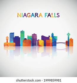 Niagara Falls Skyline Silhouette in buntem geometrischem Stil. Symbol für Ihr Design. Vektorgrafik.