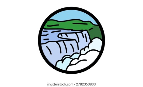 Niagara Falls State Park symbol, color vector illustration