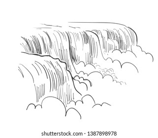 Niagara falls vector sketch illustration usa nature 