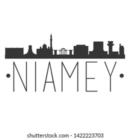 Niamey Niger. City Skyline. Silhouette City. Design Vector. Famous Monuments.