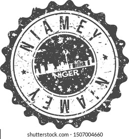 Niamey Niger City Skyline. Silhouette City. Design Vector. Famous Monuments.