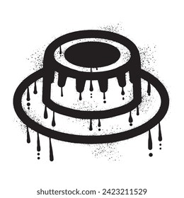 Nian gao graffiti Chinese new year cake drawn with black spray paint