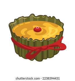 Nian Gao, rice cake. Traditional dessert for Chinese New Year. Wishing you success in the coming year. For stickers, posters, postcards, design elements