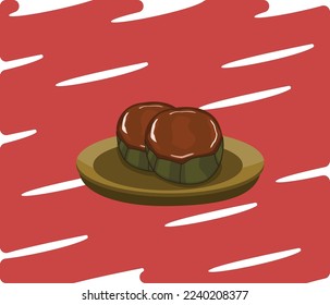 niangao. Asian food isolated on white background, niangao tradition chinese food, vector illustration