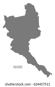 Niari province of Congo Republic map grey illustration silhouette