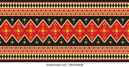 Nias tribal cloth, with distinctive yellow and red patterns