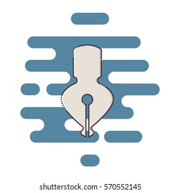 Nib color thin doted line icon. Mbe minimalism style