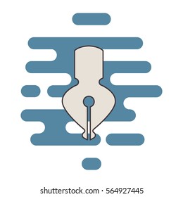 Nib color thin line icon. Cloud background