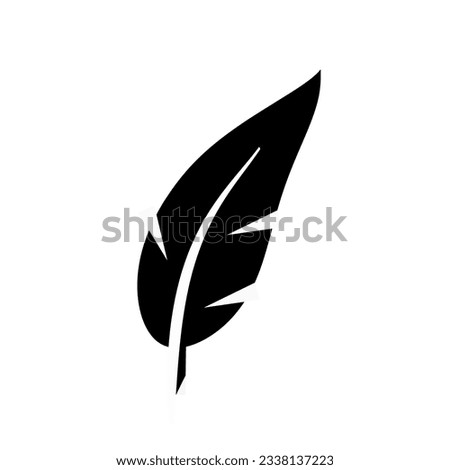 Nib icon. Feather pen black on white background.