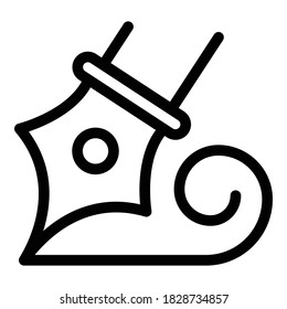 Nib icon. Outline nib vector icon for web design isolated on white background