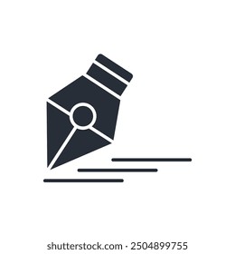 nib icon. vector.Editable stroke.linear style sign for use web design,logo.Symbol illustration.