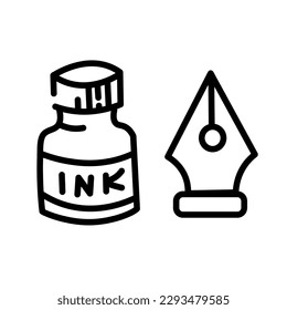 Nib und Tinte auf weißem Hintergrund