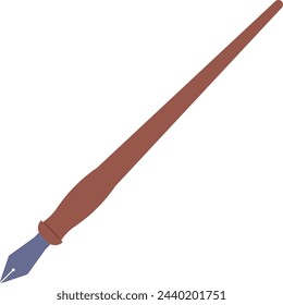 Nib ink pen color icon. Vintage calligraphy tool