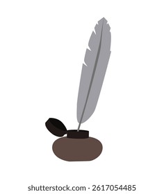 Nib and ink,inkwell vector icons