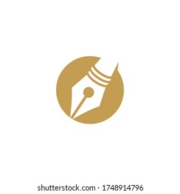 Naturaleza del símbolo vectorial de la plantilla de logotipo nib