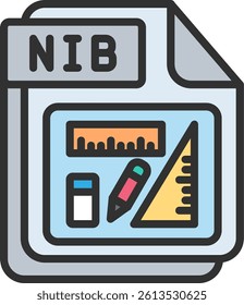 NIB Outline Filled Style Icon
