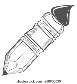 Nib pen paint brush - sketch
