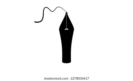 Nib pen silhouette, high quality vector