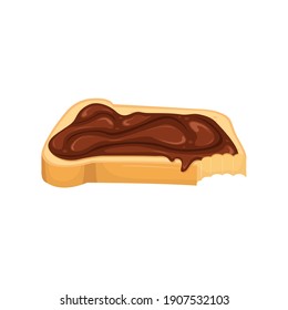 Un sándwich de rosado salpicado con pasta de chocolate. Dulce sándwich.