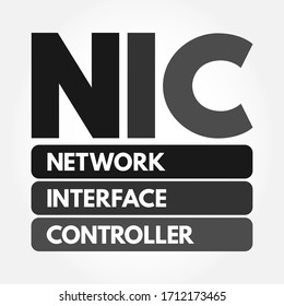NIC - Network Interface Controller acronym, technology concept background
