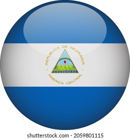 Nicaragua 3D Rounded Country Flag Icon