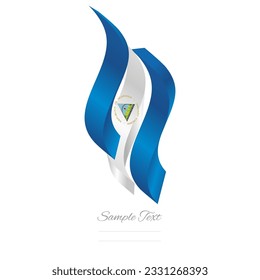 Nicaragua abstract flag logo icon. Nicaraguan 3d flag ribbon banner isolated on white background