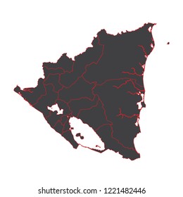 Nicaragua black map on white background vector