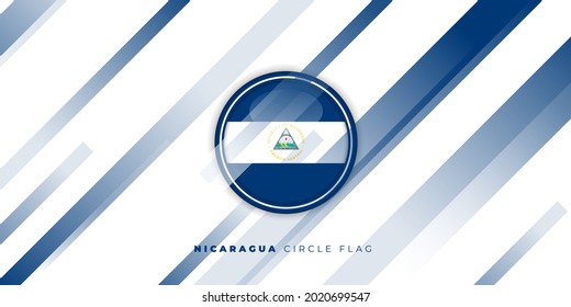 Nicaragua Circle flag design with Geometric abstract background. good template for Nicaragua national day design.