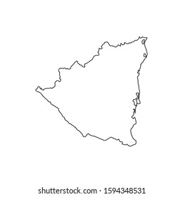 Nicaragua country line of America, American map illustration, vector isolated on white background, outline style