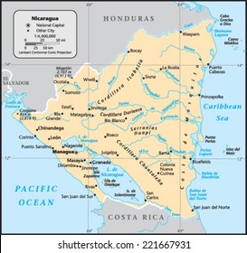 Nicaragua Country Map