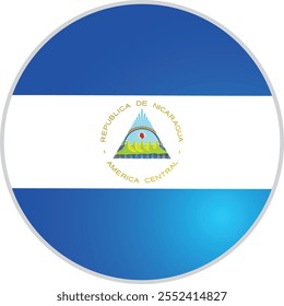 Nicaragua Country Round Flag Vector