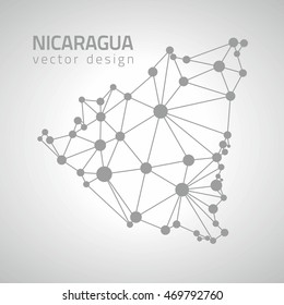 Nicaragua dot grey vector outline map