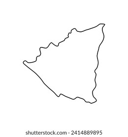 Nicaragua easy linear  concept map. Outline map. Vector illustration.