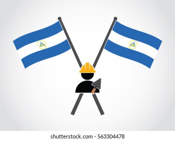 Nicaragua Emblem Construction Worker
