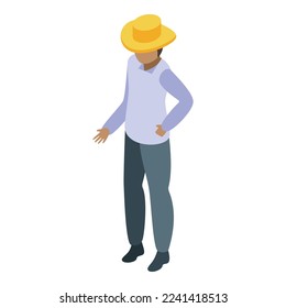 Nicaragua farmer icon isometric vector. Travel day. Freedom country