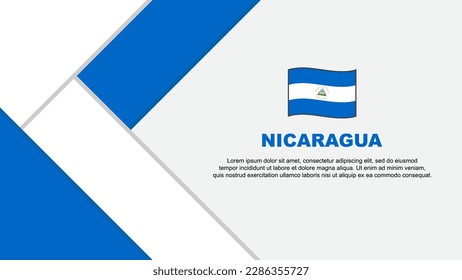 Nicaragua Flag Abstract Background Design Template. Nicaragua Independence Day Banner Cartoon Vector Illustration. Nicaragua Illustration
