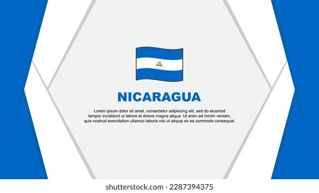 Plantilla de diseño de fondo de resumen de la bandera de Nicaragua. Ilustración del vector de caricaturas del Día de la Independencia de Nicaragua. Antecedentes de Nicaragua