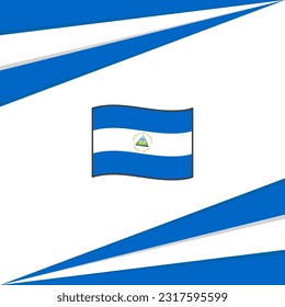Nicaragua Flag Abstract Background Design Template. Nicaragua Independence Day Banner Social Media Post. Nicaragua Design