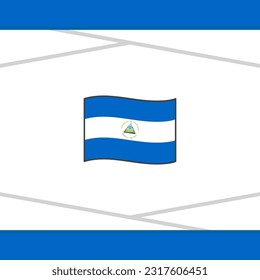 Plantilla de diseño de fondo de resumen de la bandera de Nicaragua. Cartel del Día de la Independencia de Nicaragua en medios sociales. Vector de Nicaragua